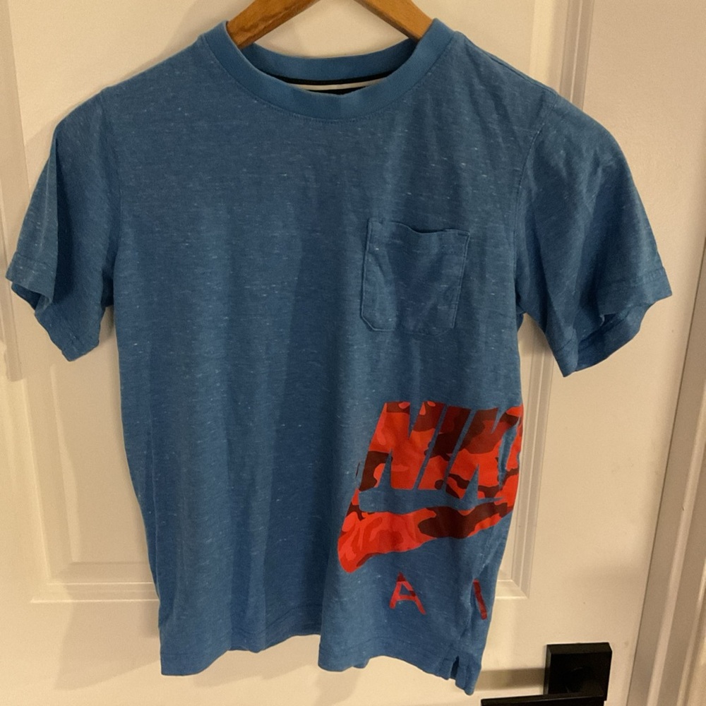 Nike - Short Sleeve Crew Neck Shirt  - Blue - Boys Size Large